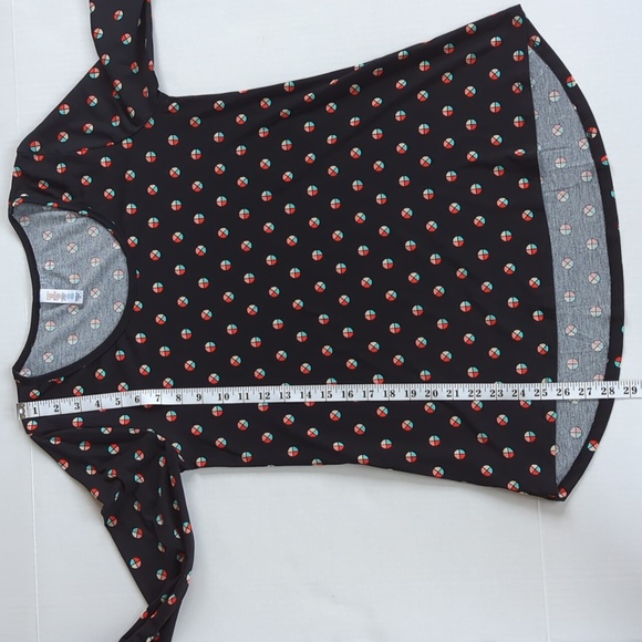 LulaRoe Scoop Neck LS High Low Top M Black Multicolor - Picture 12 of 12